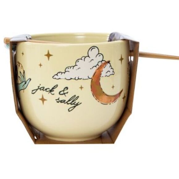 NIB NWT NIGHTMARE BEFORE CHRISTMAS Jack n Sally NOODLE BOWL gift set - Picture 2 of 6